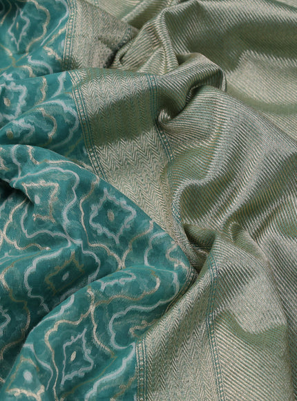 Rama Green Banarasi Cotton Saree