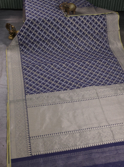 Bluish Grey Banarasi Cotton Saree