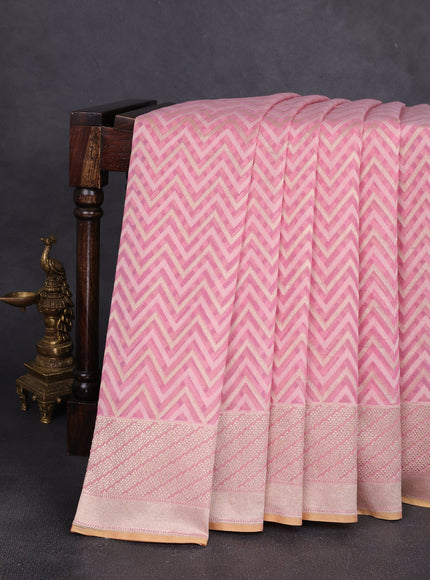 Light Pink Banarasi Cotton Saree