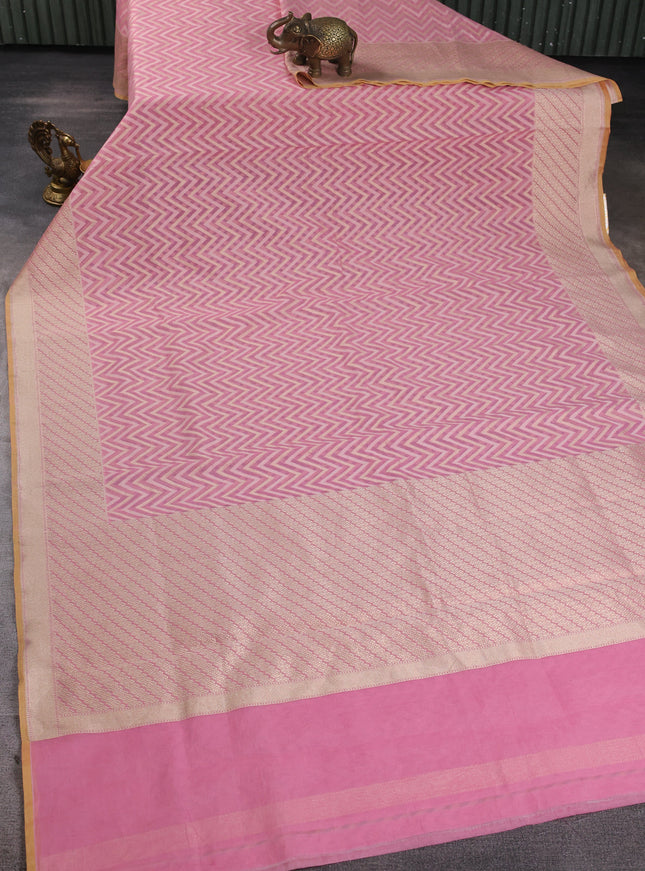 Light Pink Banarasi Cotton Saree