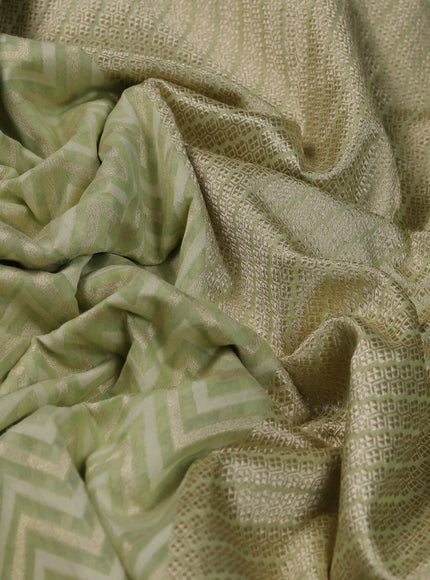Pista Green Banarasi Cotton Saree