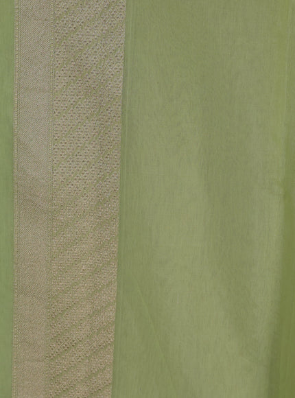 Pista Green Banarasi Cotton Saree
