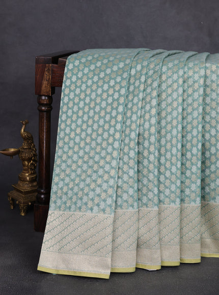 Pastel Green Banarasi Cotton Saree