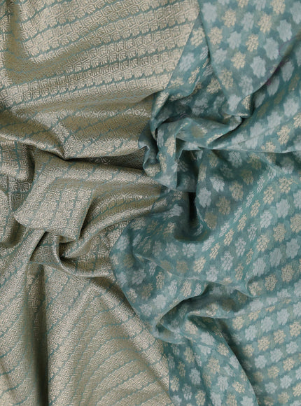 Pastel Green Banarasi Cotton Saree