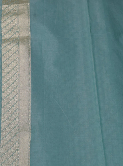 Pastel Green Banarasi Cotton Saree