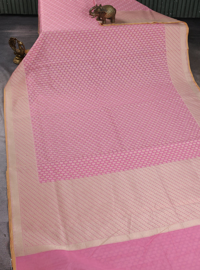 Light Pink Banarasi Cotton Saree
