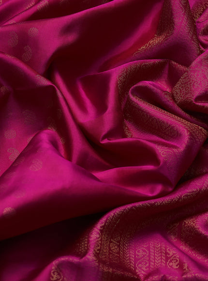 Rani Pink Pure Soft Silk Saree