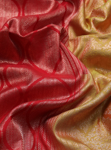 Red - Yellow Pure Soft Silk Saree