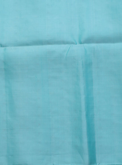 Purple - Light Blue Pure Soft Silk Saree