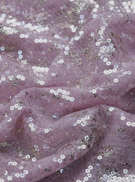 Baby Pink Netted Organza Half & Half Style Sequin Embroidery Saree