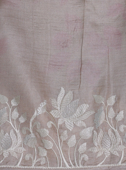 Chikku Tussar Printed Embroidery Silk Saree