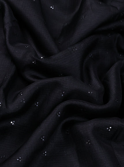 Black - Purple Silk Kota Embroidery Saree