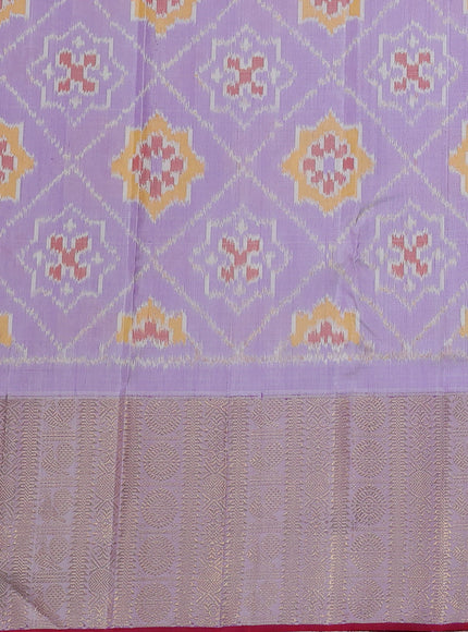 Teal Green - Mild Lavender Pure Kanchipuram Silk Saree