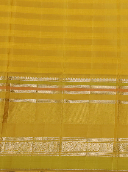 Green - Yellow Pure Kanchipuram Silk Saree
