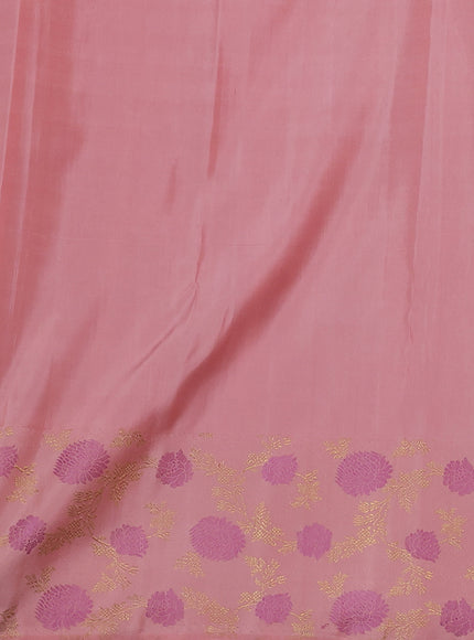 Peach Pure Kanchipuram Tissue Silk Saree
