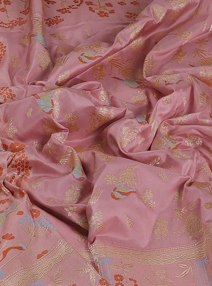 Peach Banarasi Silk Saree