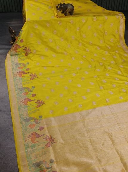 Yellow Banarasi Silk Saree