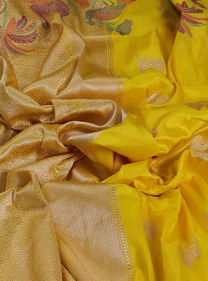 Yellow Banarasi Silk Saree