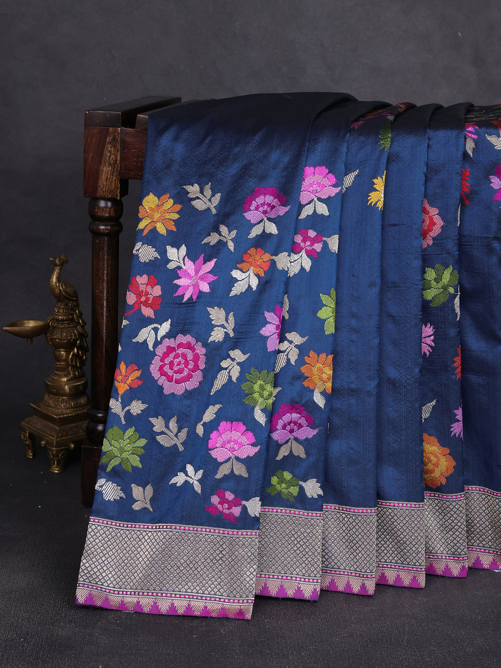 Blue - Purple Banarasi Silk Saree
