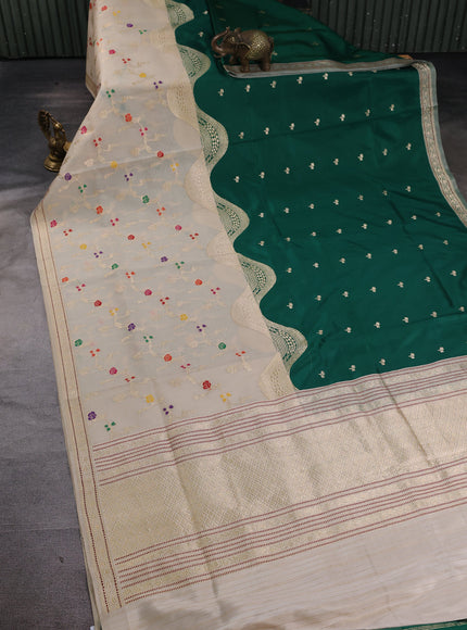 Green - Beige Banarasi Kora Saree