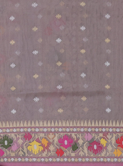 Greyish Green Banarasi Kora Saree