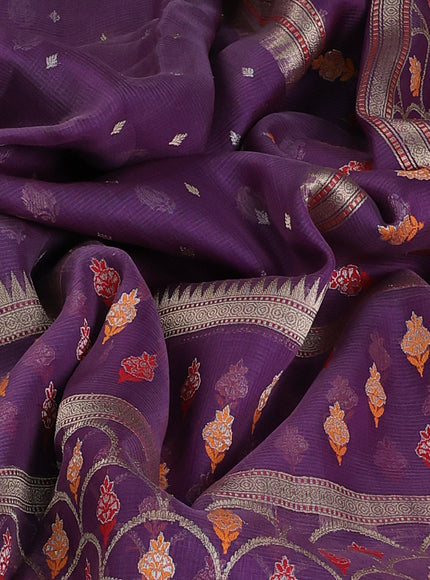 Purple Banarasi Kora Saree