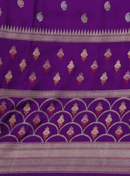 Purple Banarasi Kora Saree