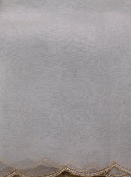 Off White Organza Embroidery Silk Saree