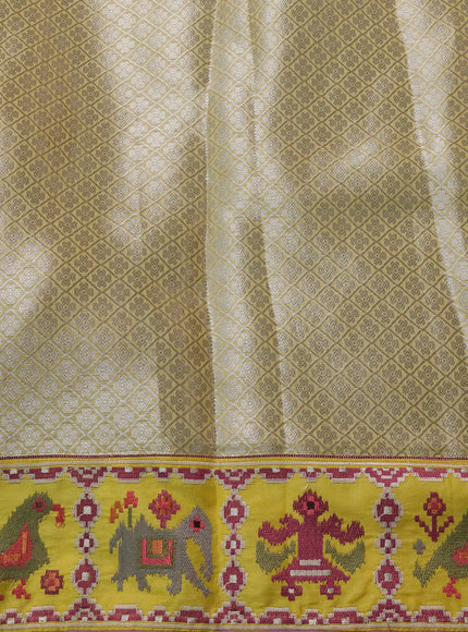 Yellow Organza Embroidery Silk Saree
