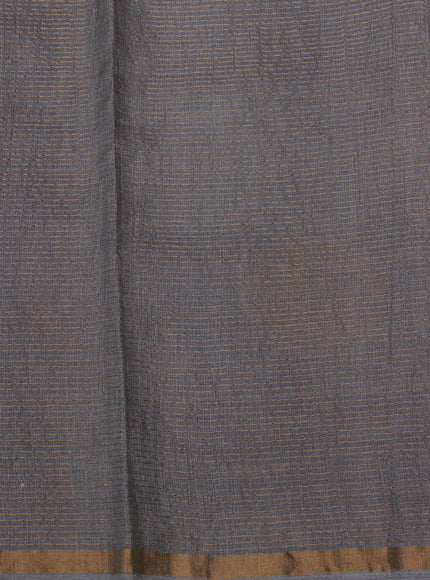 Grey Tussar Printed Silk Saree