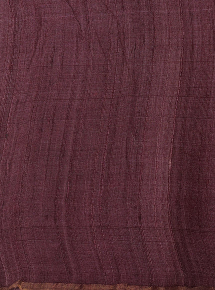 Pink - Wine Shade Tussar Printed Silk Saree