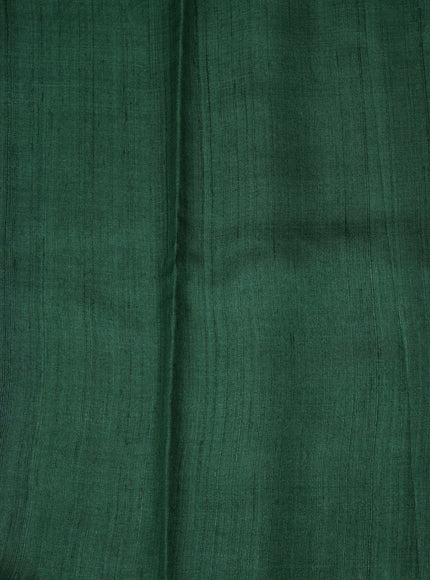 Blue - Green Tussar Printed Silk Saree