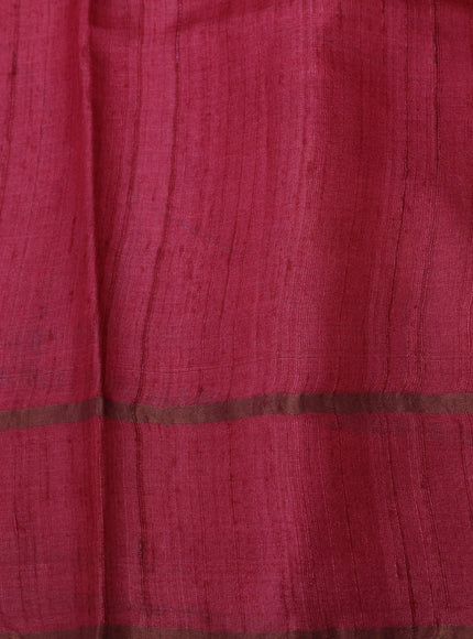 Pink Tussar Printed Silk Saree