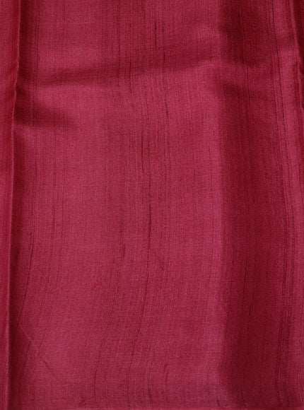 Rustic Orange - Pink Tussar Printed Silk Saree
