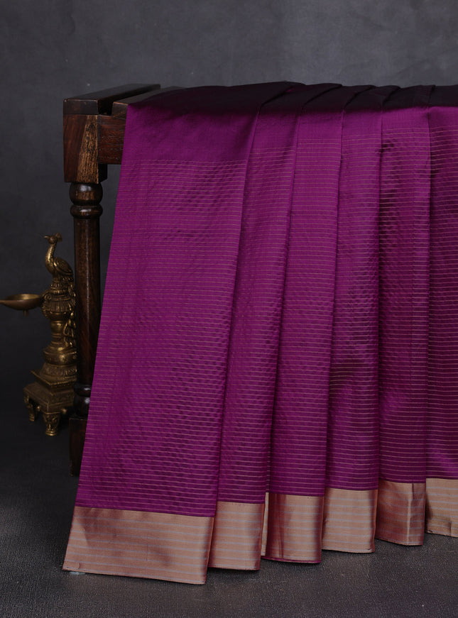 Magenta Pink Banarasi Silk Saree