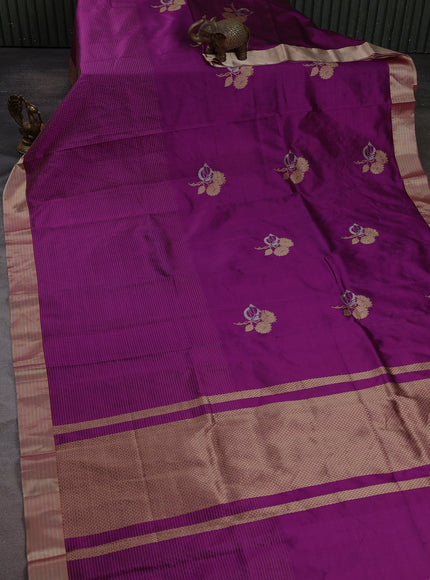 Magenta Pink Banarasi Silk Saree