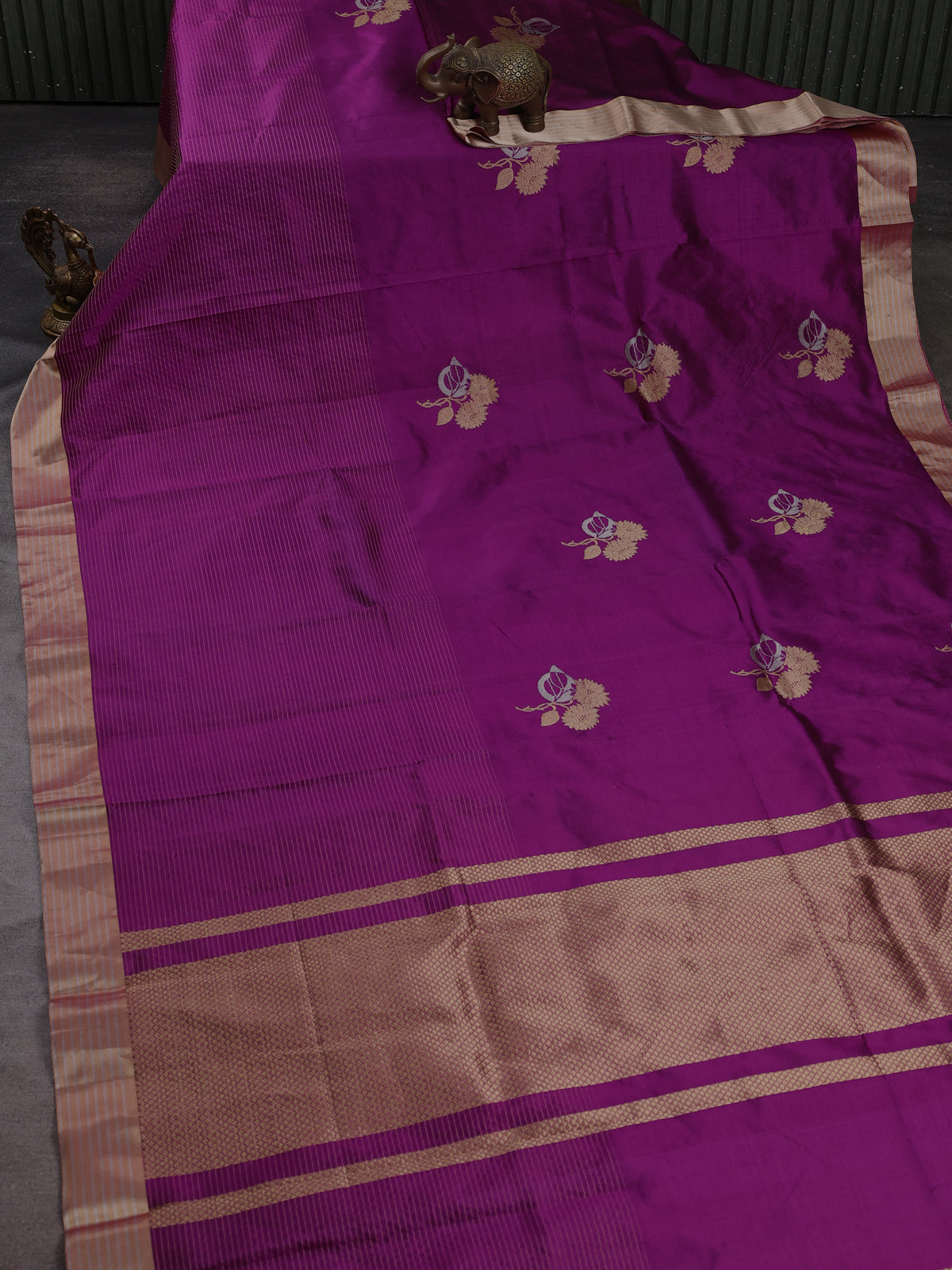 Magenta Pink Banarasi Silk Saree