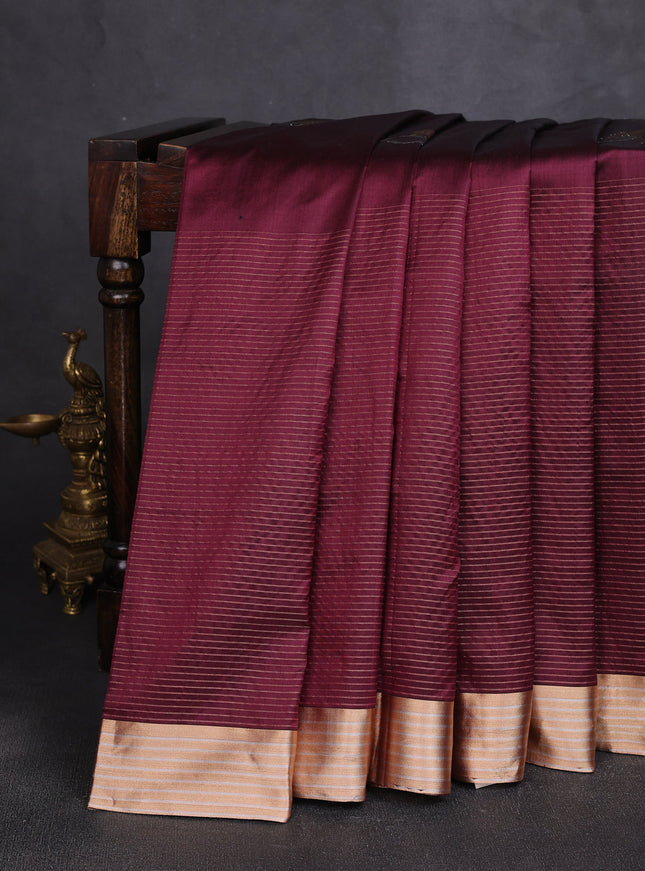 Deep Wine Banarasi Silk Saree