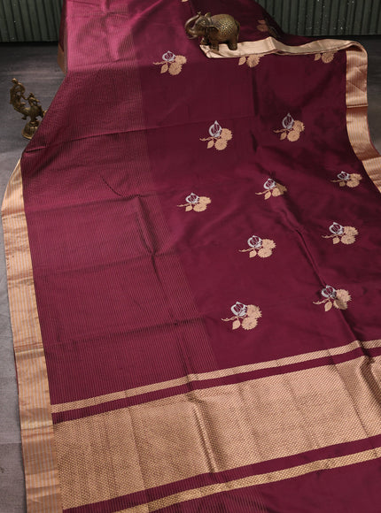 Deep Wine Banarasi Silk Saree