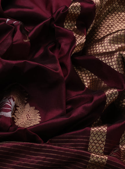 Deep Wine Banarasi Silk Saree