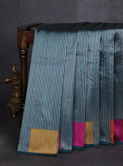 Peacock Blue Banarasi Silk Saree