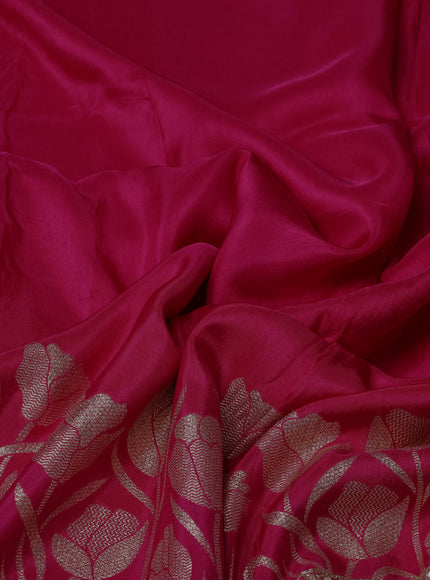 Pink Banarasi Silk Saree With Readymade Blouse