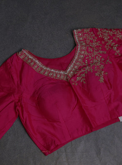 Pink Banarasi Silk Saree With Readymade Blouse