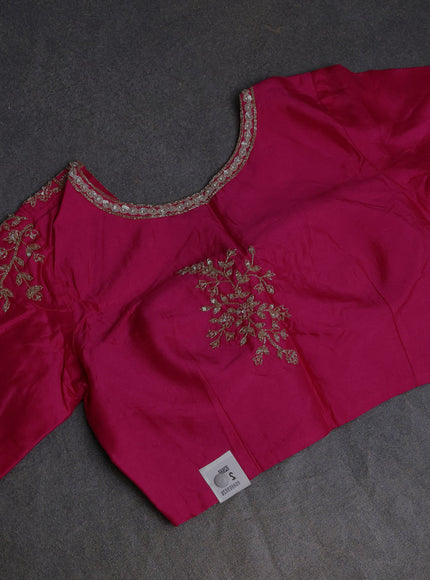 Pink Banarasi Silk Saree With Readymade Blouse