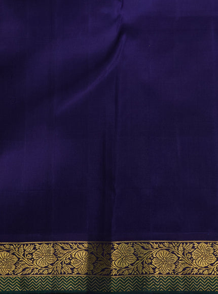 Aqua Blue - Dark Blue Pure Kanchipuram Silk Saree