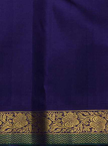 Pink - Navy Blue Pure Kanchipuram Silk Saree
