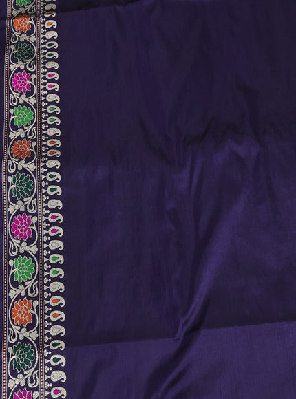 Navy Blue Banarasi Silk Saree