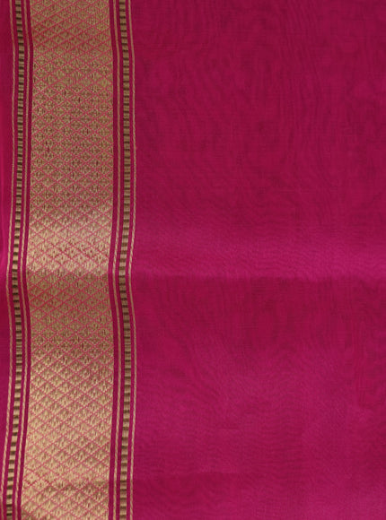 Candy Pink - Peach Banarasi Kora Silk Saree