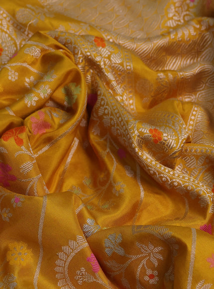 Yellow Banarasi Silk Saree