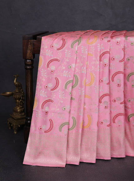 Light Pink Banarasi Silk Saree